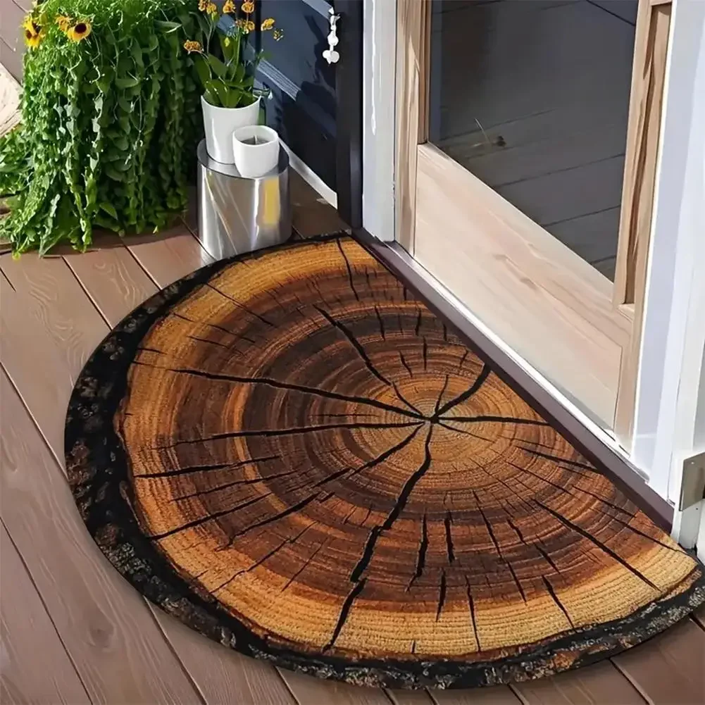 (estilo 17 45x70cm) Felpudo De Entrada De Estilo Retro Con Mosaico En Forma De Abanico Semicircular
