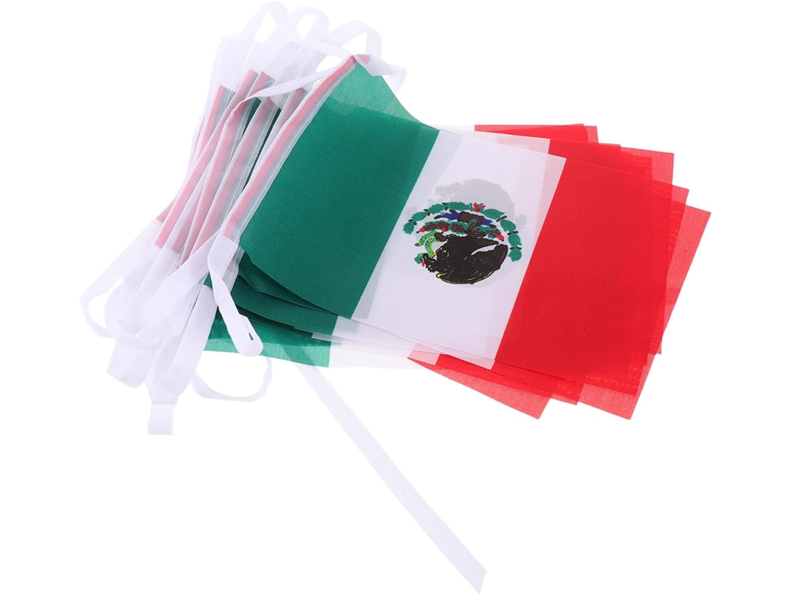 Guirnalda De Banderines Mexicanos De 14 X 21 Cm, 4,88 M, Para