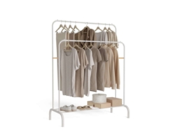 Perchero Burro Blanco Newlux Hangy Duo 30 Hasta 30kg Con Zapatero, Resistente, Doble Altura