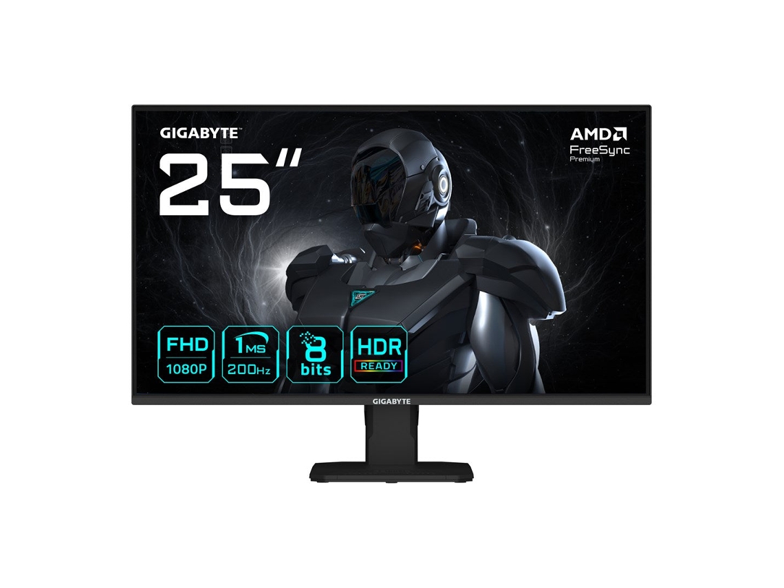 Monitor para juegos Gigabyte GS25F2 de 25 pulgadas Full HD - 1920 x 1080, 200 Hz, 1 ms, 300 cd/m2, DisplayPort 1.4, HDMI 2.0.