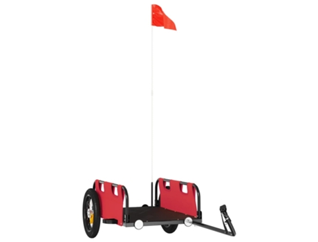 Remolque VIDAXL para bicicletas hierro y tela Oxford rojo