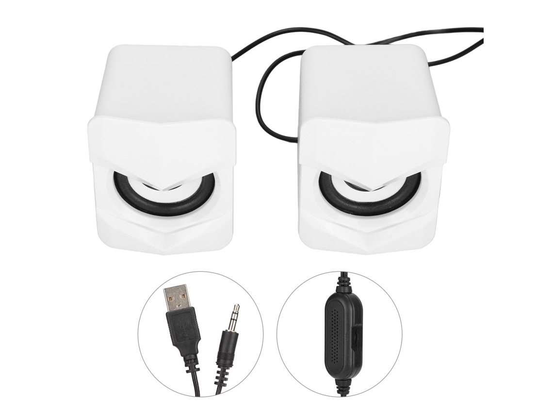 Altavoces De Computadora Usb Cableados Mini Multimedia Para Pc, Portátil, Escritorio, Blanco