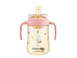 Biberón con tapa abatible, tapa integrada y vaso para beber directamente, para bebés mayores de 6 meses, con boquilla medidora Strawrosa, 300 ml.