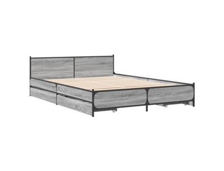 Cama con Cajones Sonoma Gris VIDAXL Madera Gris (135x190cm)
