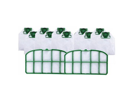 Sacos de lixo para aspirador de pó 10 peças + 2 filtros para vorwerk kobold