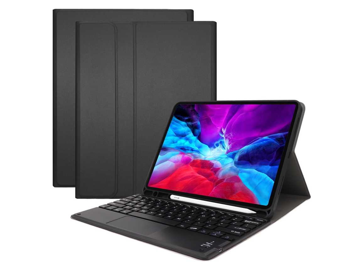 Funda con teclado Bluetooth Fwinl para Apple iPad Air 11 2025 M3, teclado táctil en portugués y negro