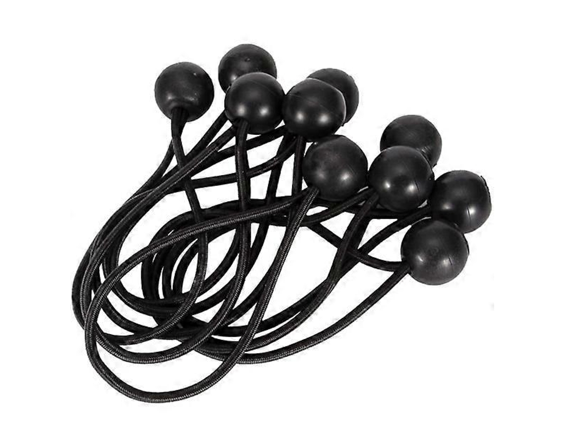 10 bandas elásticas negras con bolas adheridas Mdug