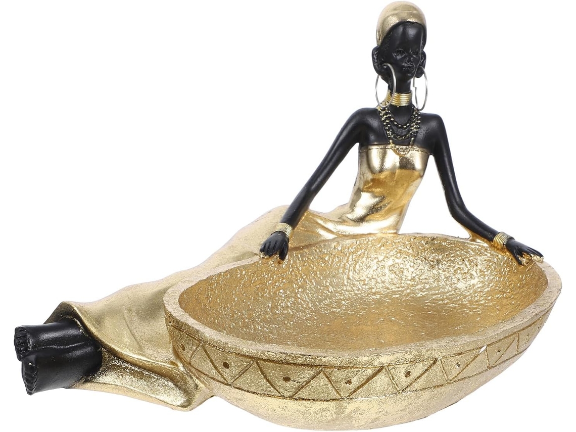 Bandeja Joyas Resina Sintética Estilo Africano Organizador Escritorio Decorativo Almacenamiento Multifuncional