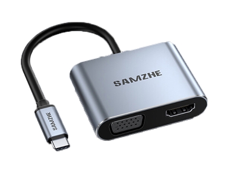 Adaptador SAMZHE Dk-Hv4 4In1 Tipo-C a HDMI VGA Usb2.0 Pd100W para Huawei Mate40/P50 S20
