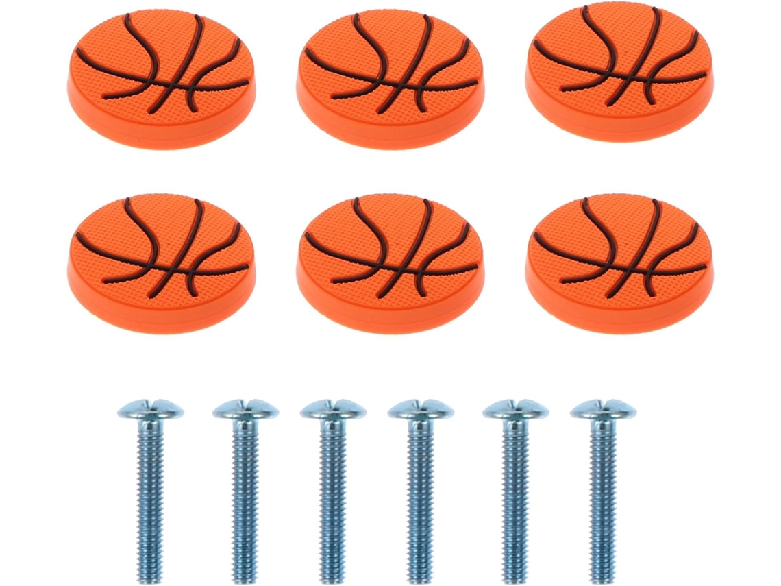 6 Pomos Con Forma De Balón De Baloncesto Para Puertas, Juego De Tiradores Para Armarios Y Cajones.