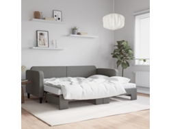 Sofá Cama Nido Con Colchón Tela Gris Oscuro 80x200 Cm