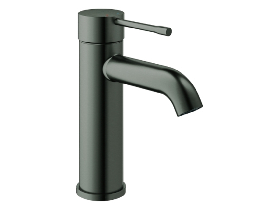Grifo monomando de lavabo Grohe Essence, tamaño S, salida de 116 mm, sin cisterna, 24172al1, color grafito cepillado