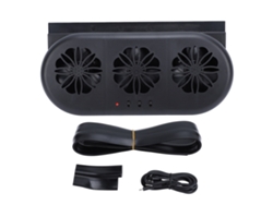 Rejilla de ventilación USB para SUV con 3 salidas, color negro.