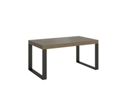 Mesa extensible Tecno 160/264x90 cm gris paloma con patas antracita Itamoby
