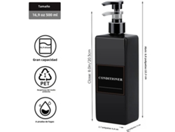 Tres dispensadores de jabón con bomba y etiqueta impermeable, 520 ml cada uno, tres dispensadores en total. Mdug