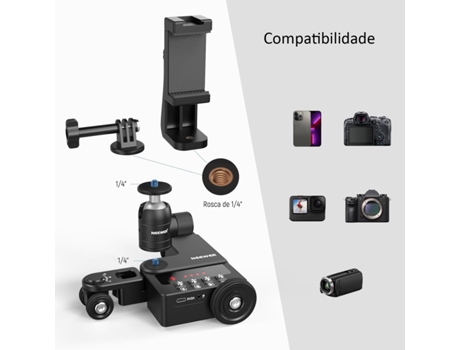 Dolly Controlado Por App Ultra Suave Carrito Eléctrico Ajustable para Cámaras Dslr Mirrorless Gopro Smartphones NEEWER