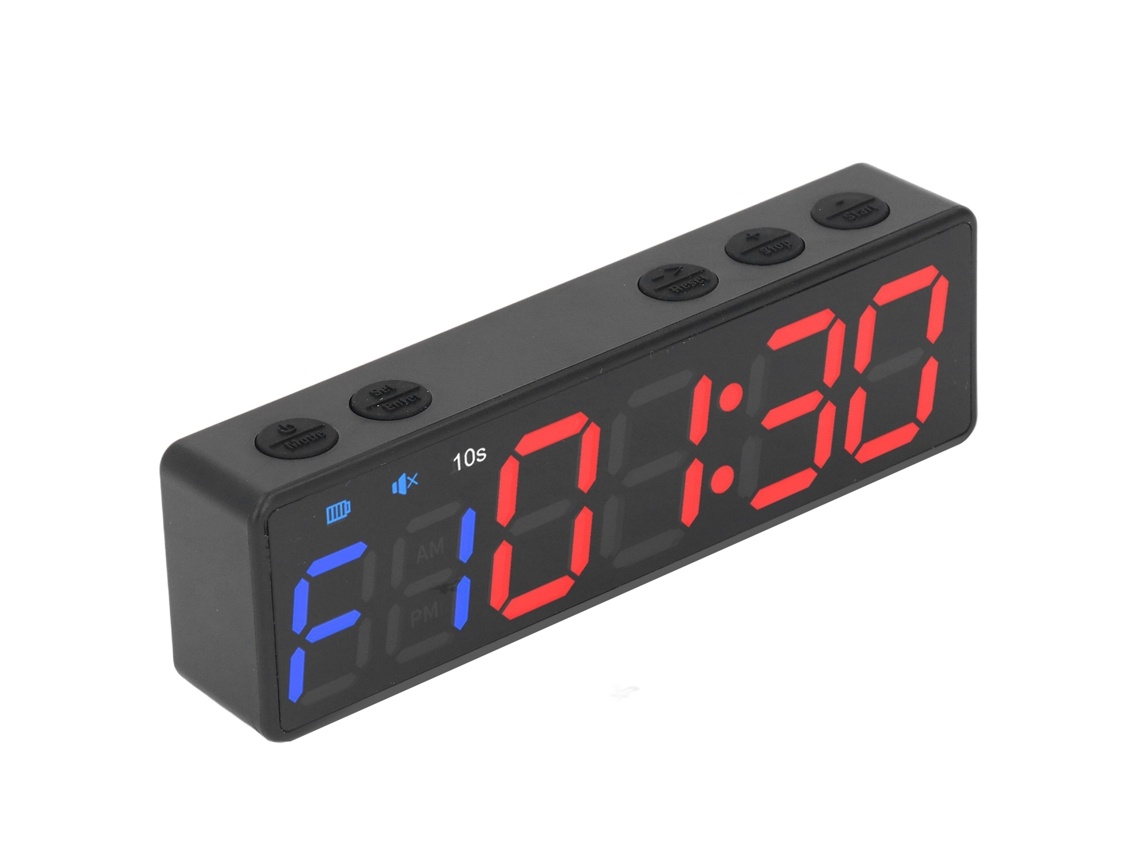 Timer De Gimnasio Portátil Cronómetro De Entrenamiento Intervalo Reloj Fitness Pantalla Digital Grande Magnético Recargable Azul Y Rojo