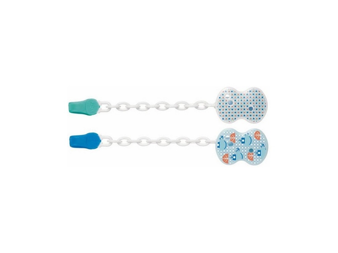 Porta-Chupetes CHICCO Cadena para Chupete Azul