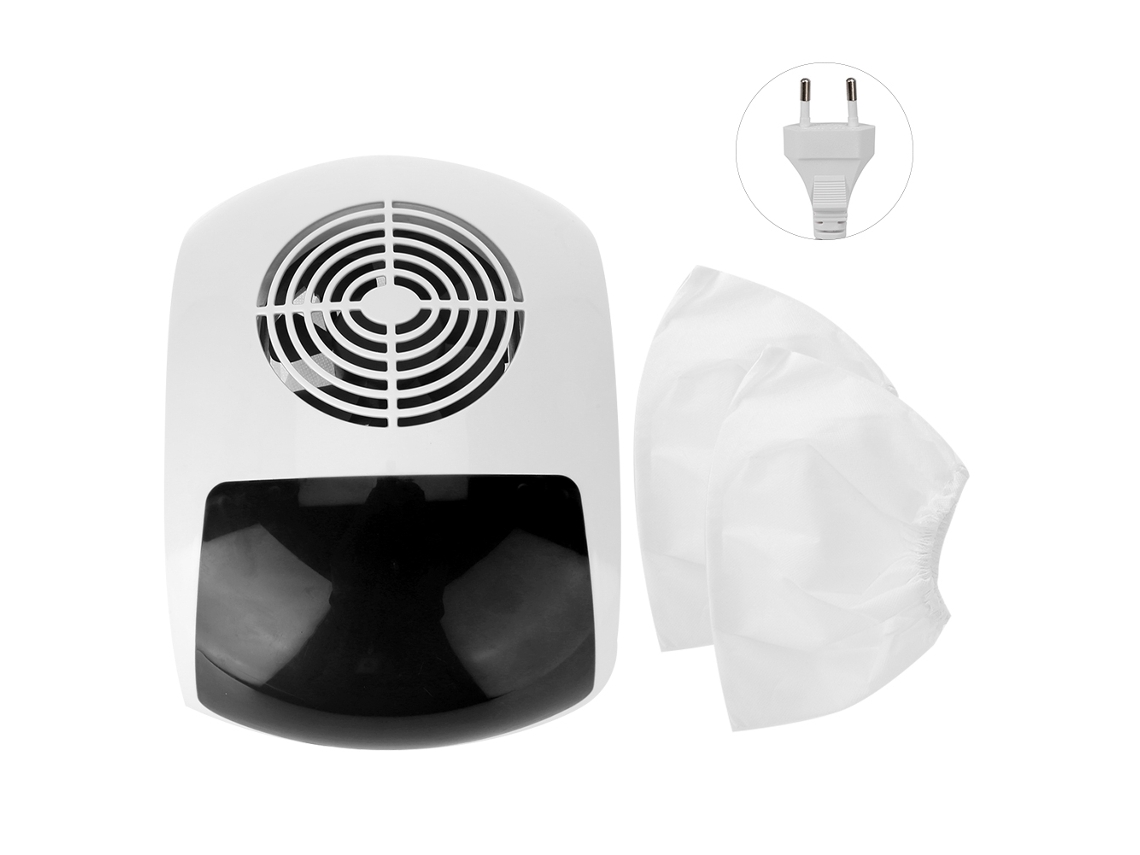 Extractor de polvo para uñas con ventilador único de 45 W, herramienta de manicura negra