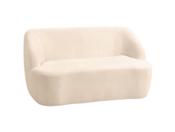 Sofá De 2 Plazas En Tejido Bouclé, 142 Cm De Ancho, Con Respaldo Y Asiento Curvos, No Requiere Montaje, Color Beige.