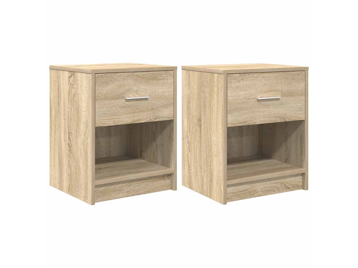 Maison Exclusive - Mesitas De Noche (2 Unidades) Con Cajón, Roble Sonoma, 40x34x50 Cm