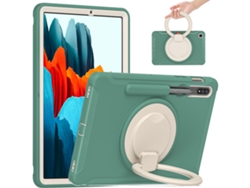 Tableta A 8.0 T290/T295 (2019) con soporte portátil y funda a prueba de golpes (verde esmeralda)
