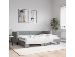 Sofá Cama Nido Tela Gris Claro 80x200 Cm