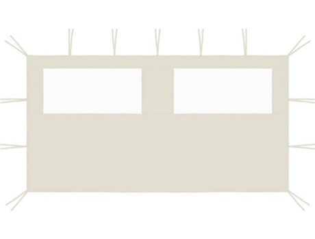 vidaXL Pared lateral de cenador con ventanas color crema 4x2 m