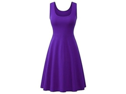 2026-vestido De Verano Mujer Sin Mangas Cuello Cuadrado Solido A-line Cintura Alta Casual Rojo