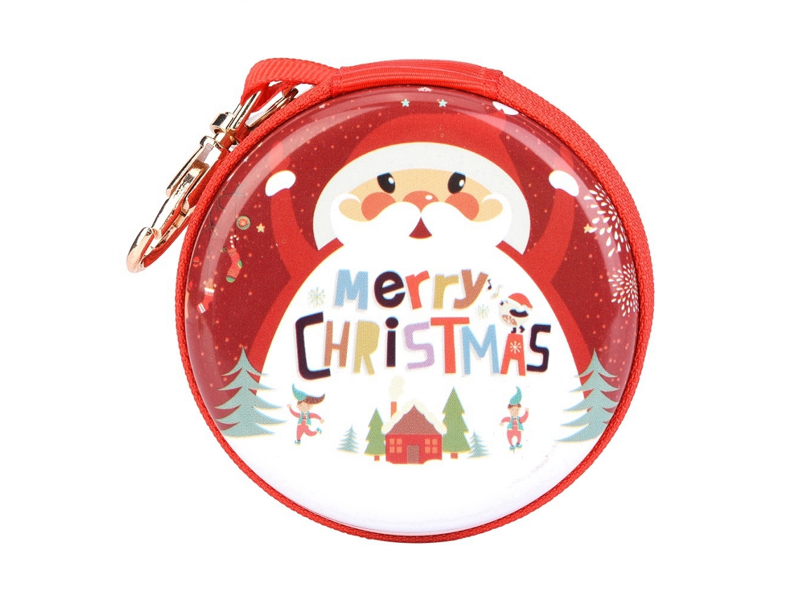 KOFIHETY Cartera Redonda Mini de Navidad para Niña, Monedero Precioso y a la Moda con Cremallera