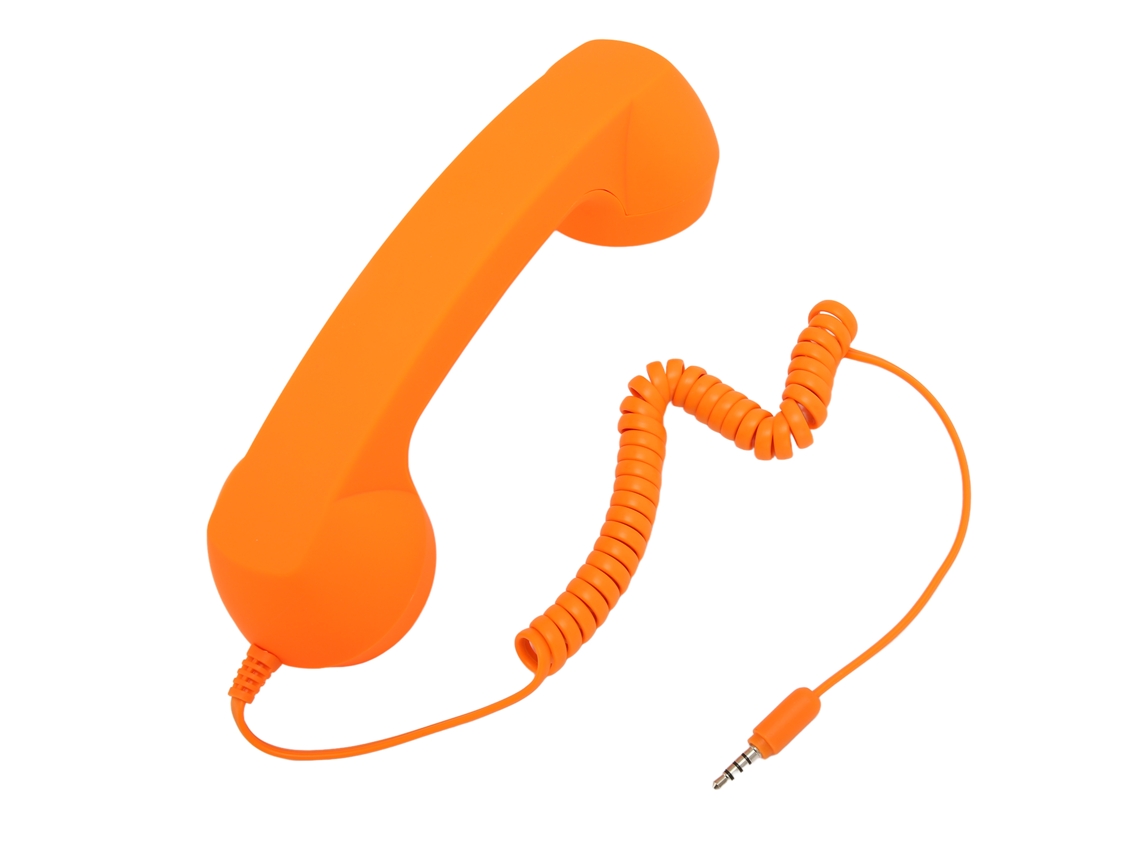 Auriculares Retro Con Conector Antirradiación De 3,5 Mm Para Teléfonos Móviles Y Ordenadores - Naranja