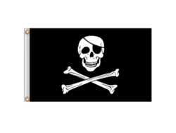 Bandera Decorativa De Halloween Con Esqueleto Pirata Jolly Roger En Poliéster, 60x90 Cm.