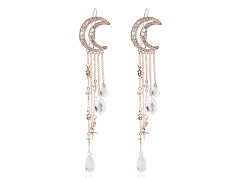 2 Pinzas Para El Pelo Con Borla En Forma De Media Luna - Oro Rosa 2 Pinzas Para El Pelo Con Borla En Forma De Media Luna - Oro Rosa JEIIBRZUI