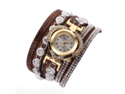 Reloj De Pulsera Para Mujer Con Correa Ajustable De Pu, Pantalla Analógica De Cuarzo, Estilo Retro (azul Real)