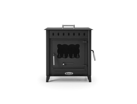 Estufa de Leña Mediana PRENSA STOVE 12,6Kw con Horno y Puerta Lateral
