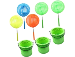 Kit De Red De Pesca Para Niños Y Niñas, Red De Pesca De Nailon Y Acero Inoxidable, Bolsillo Grande
