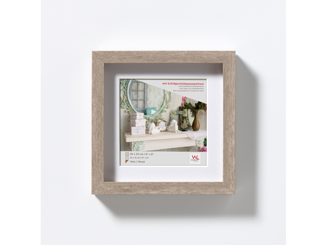 Marco Estocolmo 3D Madera Tamaño 020X020 Cm Gris