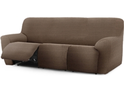 Funda de Sofá Relax Extensible 3 Plazas x 3 EYSA Premium Jaz Tejido Multielástico (200-260 cm - Poliéster y Algodón - Marrón)