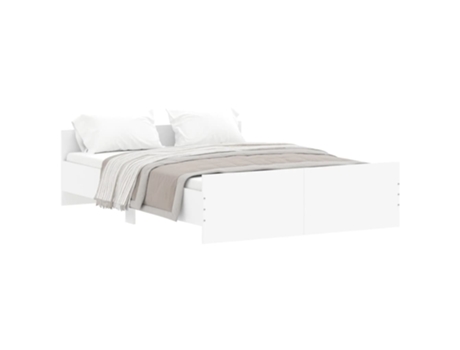 Estructura de cama VIDAXL con cabecero y pies de cama blanco (135x190 cm)
