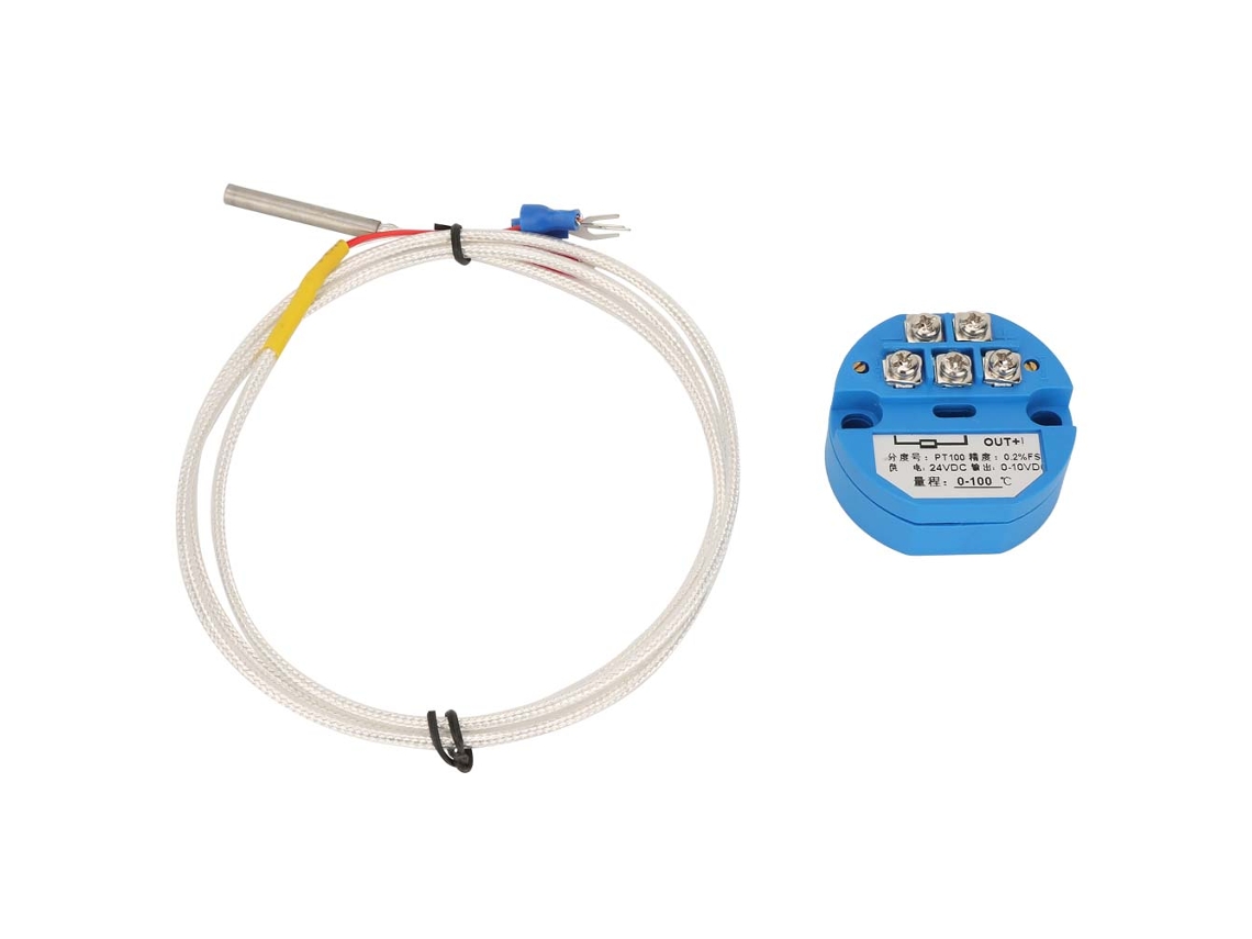 Transmisor De Temperatura Pt100 Dc24v Con Salida De 0-10v, Módulo Sensor De 0-100°c