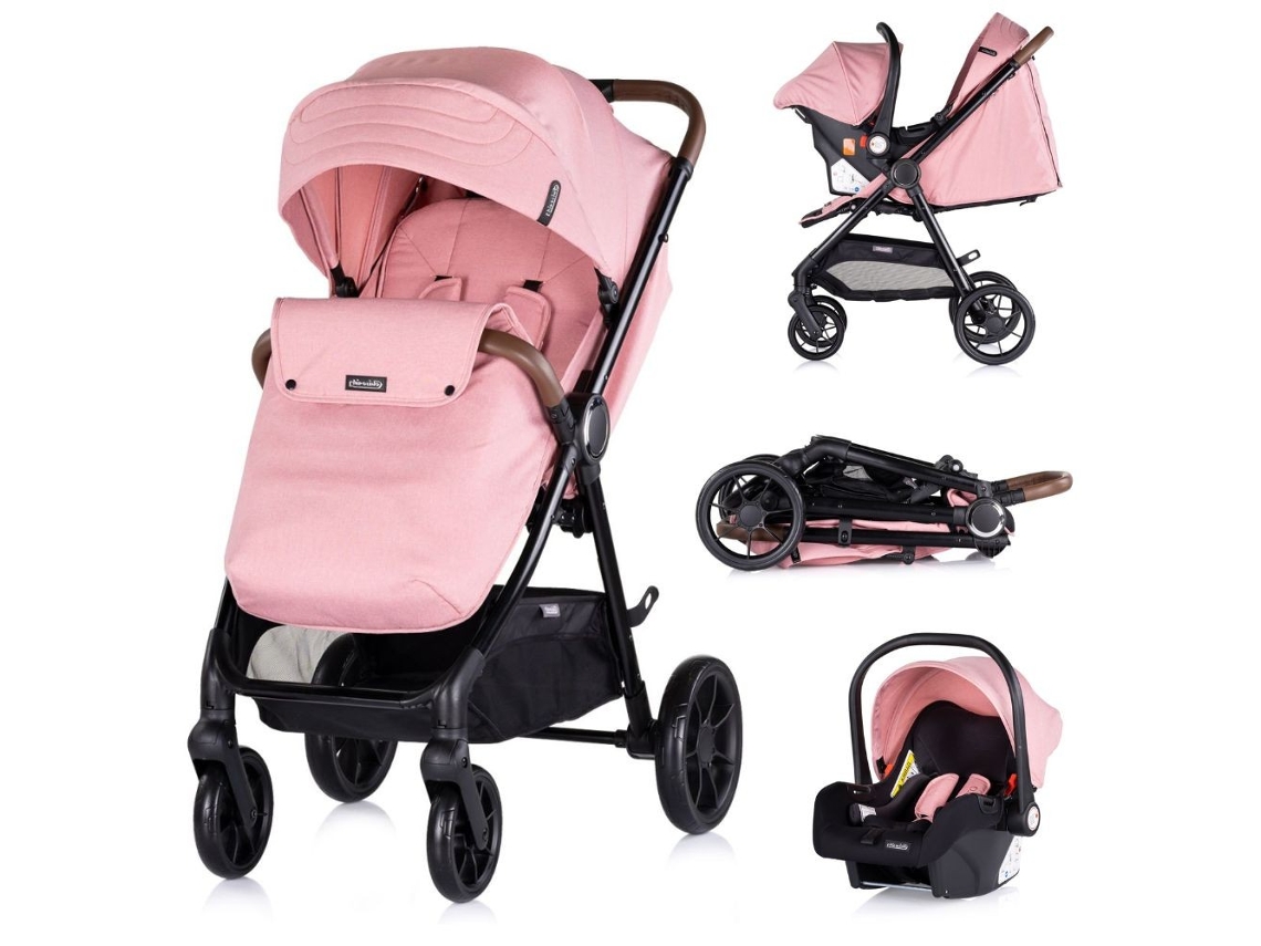 Carrito De Bebé Ultera 2 En 1 Con Silla De Auto I-size 40-87 Cm De Chipolino - Marshmallow