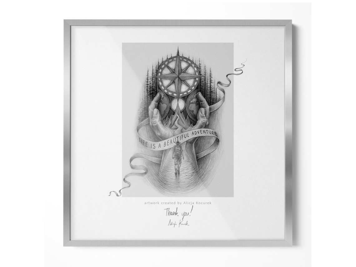 Marco de pared cuadrado de Espelharte (50 x 50 cm - Plata)