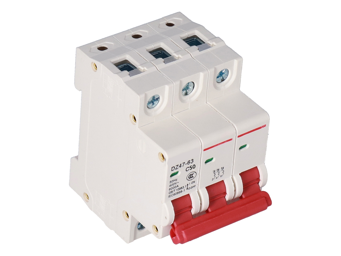 2026dz-interruptor De Circuito Miniatura 3p Din Rail 400v 50a Tapa Pc Switch Aire Hogar Dz47‑63