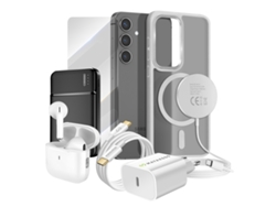 Pack Elite Para Galaxy S24 Funda, Cristal, Cargador, Batería Externa, Magsafe, Auriculares Bluetooth (7 Piezas)