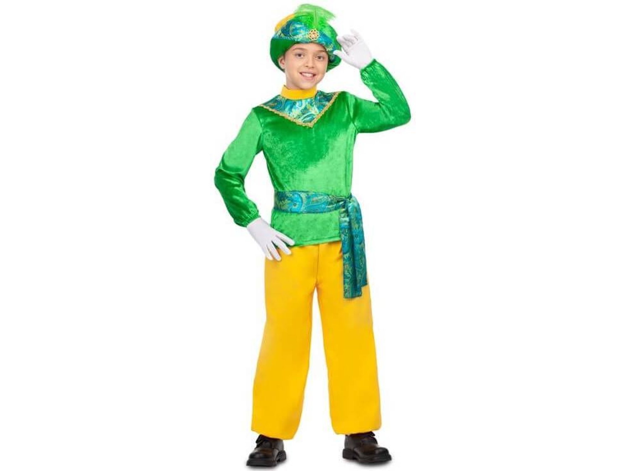 Disfraz de Niño DISFRAZZES Paje Real Verde (Talla: 5 a 6 años)