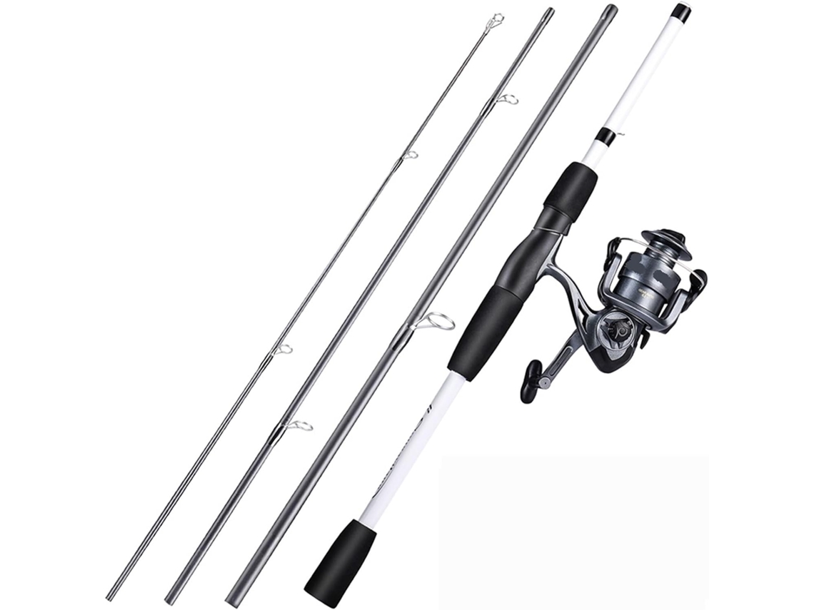 Combo De Caña Y Carrete Pesca Fibra Carbono, 1,98 M, 4 Secciones, 5,2:1, Kit Completo (1,98 M - 1000, Tipo 3),