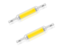 (paquete De 2) Bombilla Led Regulable De 10 W Y 78 Mm, Luz Blanca Fría 6000-6500 K, Portalámparas R7s
