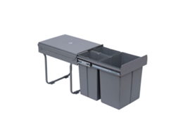 Cubo De Basura Para Fregadero Con 3 Compartimentos Para Reciclaje, 48x34x41 Cm, Gris.
