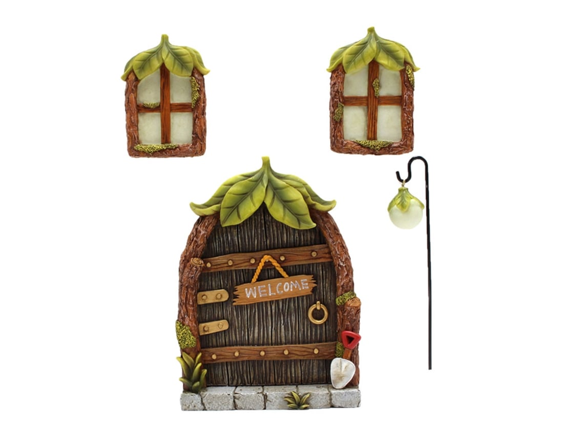 Árbol de resina brillante para decoración de puertas y ventanas, adorno en miniatura para jardín, escultura artística para exteriores