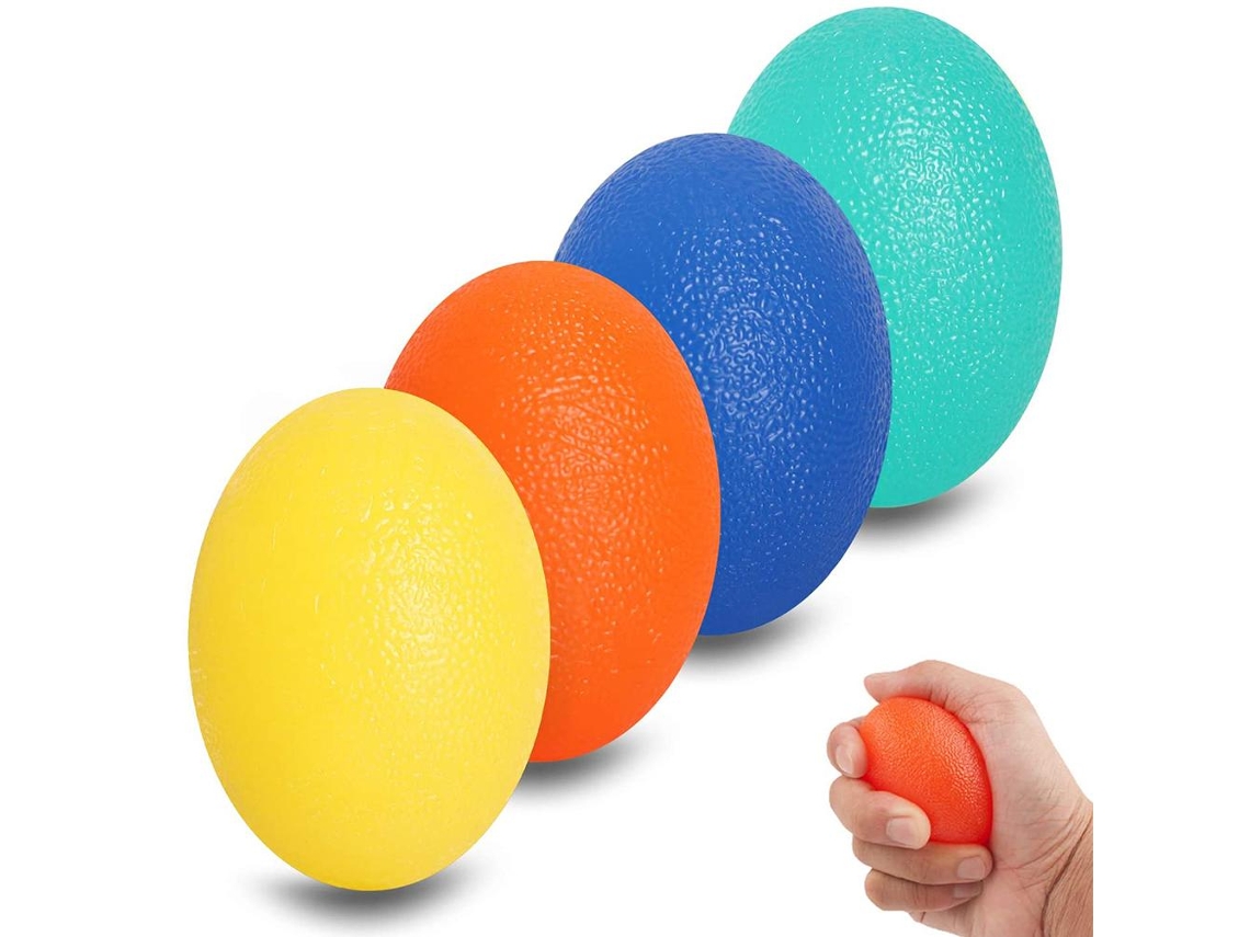 Yncm-pelotas De Silicona Redondas Con Forma De Huevo Para Ejercitar Las Manos Y Aliviar El Estrés.
